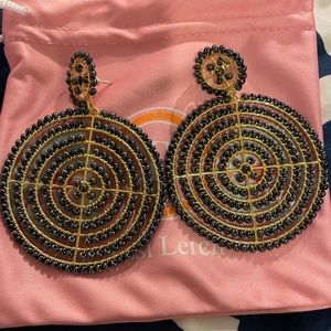 Lisi Lerch disk earring in hematite colored bead